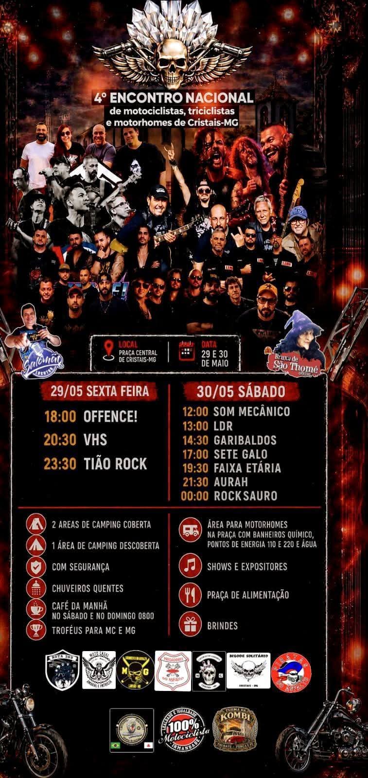 4° Encontro Nacional de Motociclistas Triciclistas e Motorhomes de Cristais -MG